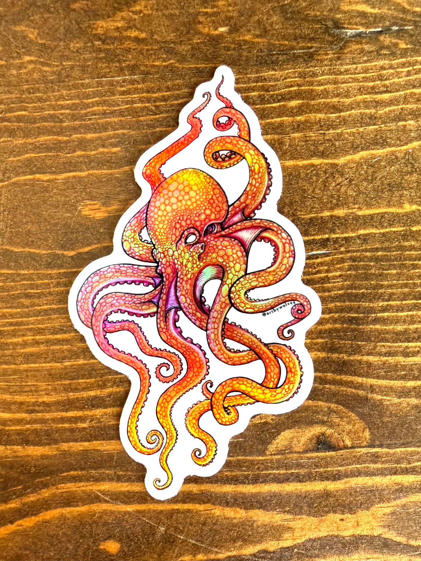 Holographic Octopi Stickers 4in