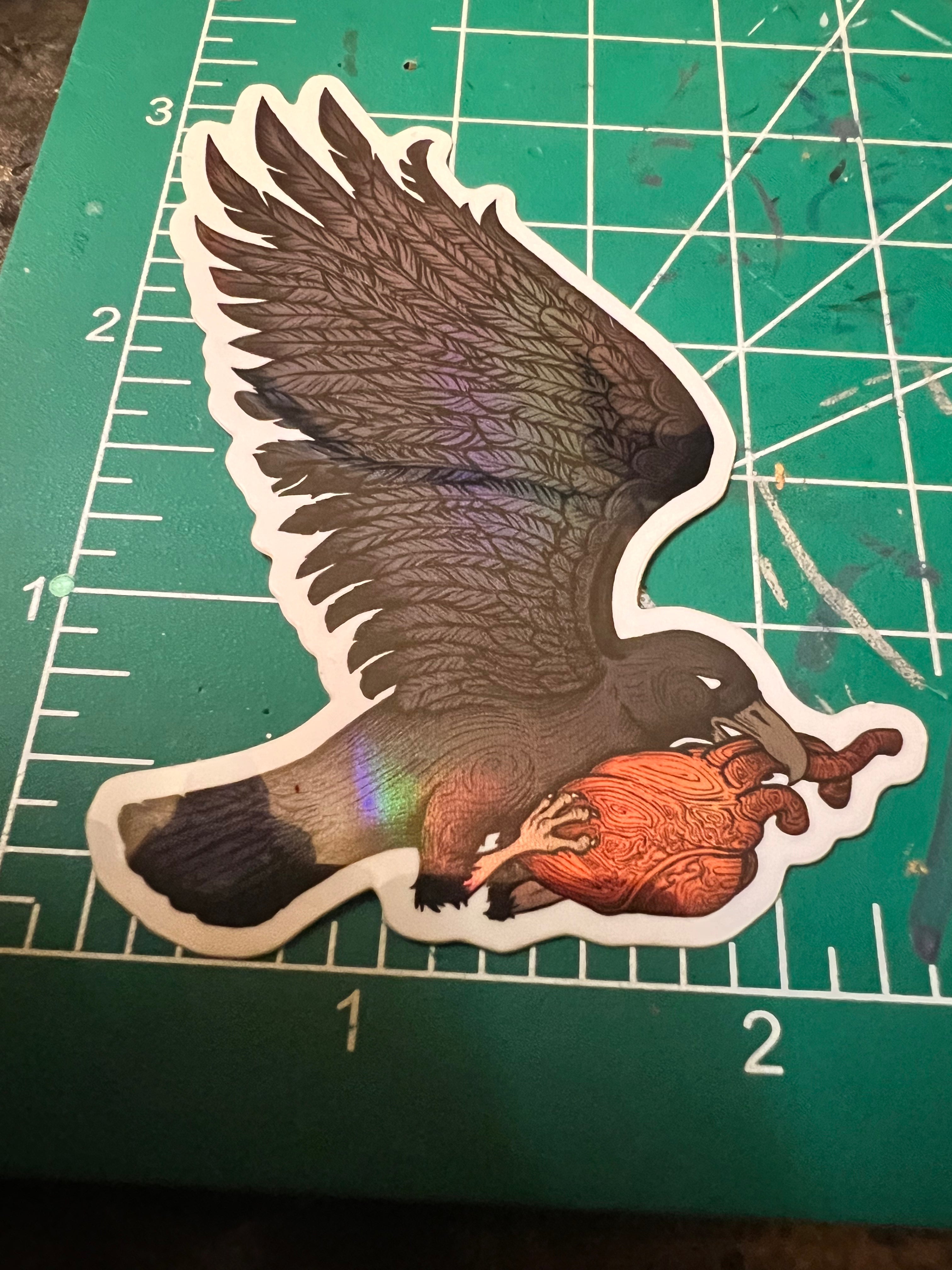 Tagliere In Vetro Multicolore Spiral 'Raven Heart' - Design Gothic E Horror, Regalo Originale Per Fan