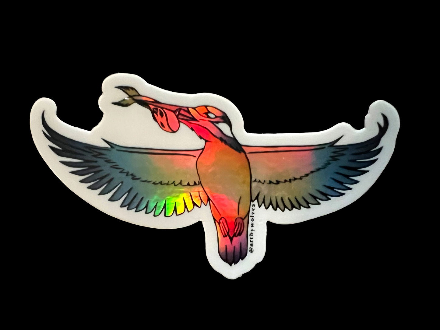 Holographic Kingfisher Sticker