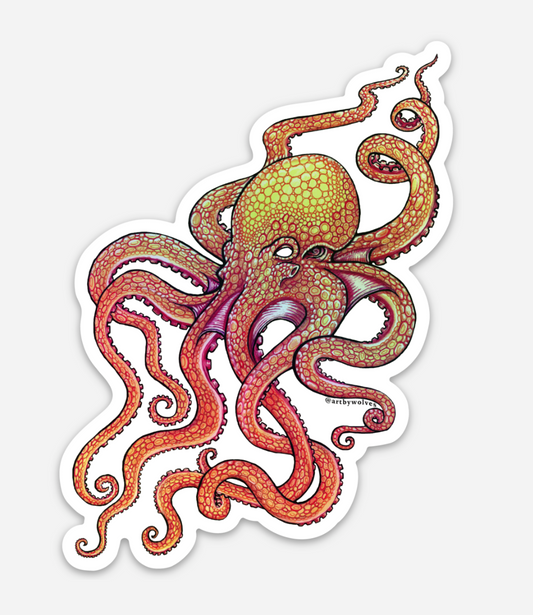 Holographic Octopi Stickers 4in