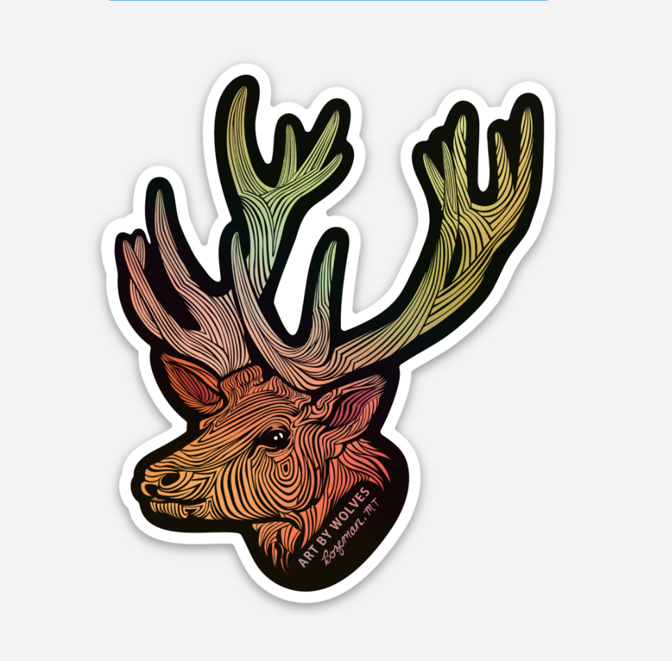 Holographic Elk Sticker