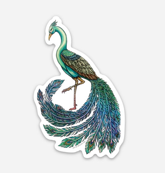 Holographic Peacock Sticker