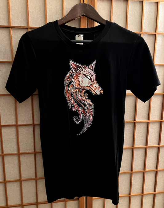 Fire Wolf Design T-Shirt Short Sleeve (XS)